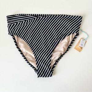 Kona Sol Striped High Waisted Bikini Bottoms Size 16W/18W